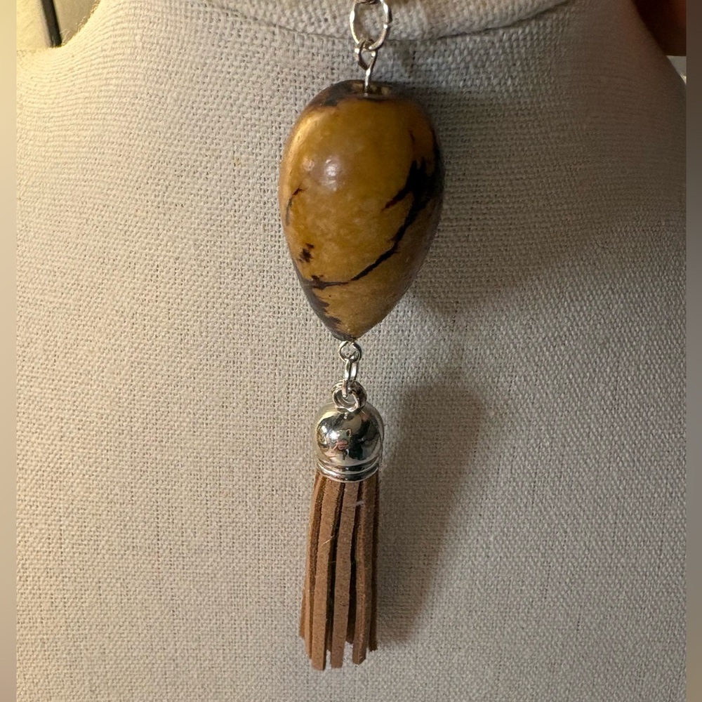 Handmade Upcycled Brown & Silver Mini Purse Charm